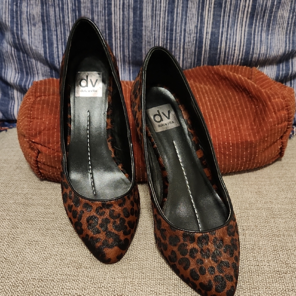 Dolce Vita Brown Leopard Print Heels